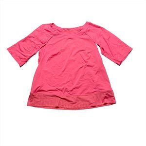 Lululemon Hot Pink Short Sleeve Cutout Athleisure Workout Top Size XS/Small